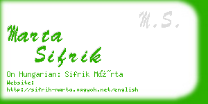 marta sifrik business card